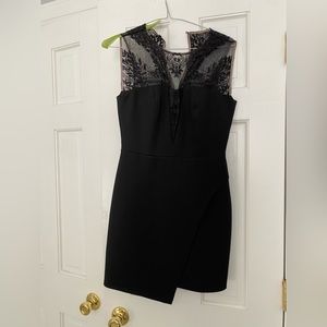 BCBGMaxazria Black Lace Detail Dress